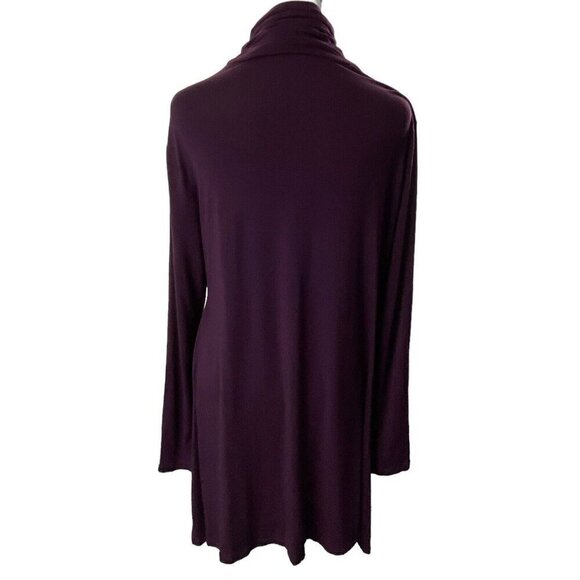 SOFT SURROUNDINGS Ruched Turtleneck Tunic Top Long Sleeve Purple LT 15-6 - Picture 3 of 16